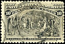 Columbus Presenting Natives, 10¢